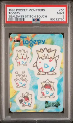 1998 POCKET MONSTERS SEALDASS STITCH TOUCH #06 TOGEPI PSA 9 - Image 1