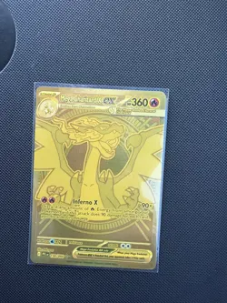 Mega Charizard X ex Gold Hyper Rare 130/094 Pokemon Phantasmal Flames - Image 1
