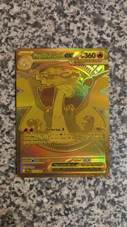 Gold Mega Charizard X EX 130/094 Pack Fresh Mint Pokemon TCG Phantasmal Flames - Image 1