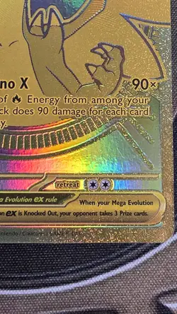 Mega Charizard X EX Gold 130/094 Pack Fresh Mint Pokemon TCG Phantasmal Flames - Image 5