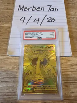 PSA 9 MINT Pokemon Mega Charizard X ex Gold 130/094 Phantasmal Flames English - Image 2