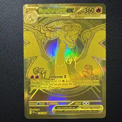 Mega Charizard X ex 130/094 Gold Card Phantasmal Flames Pokemon Card NM - Image 1