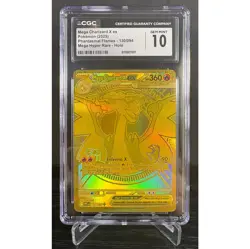 CGC 10 Gem Mega Charizard X ex 130/094 Gold Hyper Rare Pokemon Phantasmal Flames - Image 1
