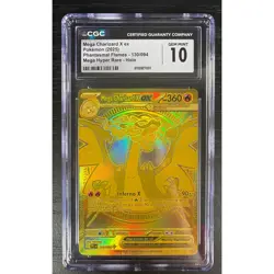 CGC 10 Gem Mega Charizard X ex 130/094 Gold Hyper Rare Pokemon Phantasmal Flames - Image 5