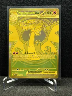 POKEMON: PHANTASMAL FLAMES - GOLD MEGA CHARIZARD X eX MEGA HYPER RARE - 130/094 - Image 1