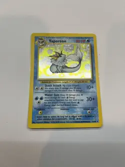 Vaporeon Holo Rare 12/64 Jungle Set Vintage Original Pokemon Card LP - Image 1
