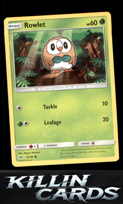 Rowlet 9/149 Pokemon Common SM Base Set Card NM - Image 1
