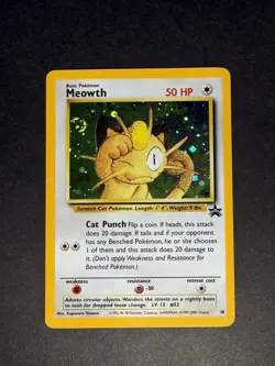 Meowth Holo SWIRL WotC Promo #10 Pokemon TCG Gameboy DMG SEE VIDEO - Image 1