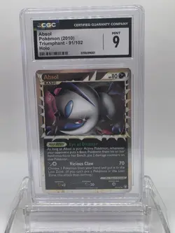 CGC 9 Absol Holo Rare Triumphant HG & SS 2010 Pokemon Card #91 - Image 1
