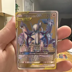 Pokemon Arceus & Dialga & Palkia GX TAG TEAM Full Art 220/236 Cosmic Eclipse Ho… - Image 1