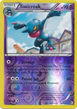 Pokemon TCG Boundaries Crossed - Toxicroak 66/149 (Reverse Holo) - Image 1