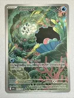 Pokemon TCG: Destined Rivals Clamperl Full Art Illustration Rare 195/182 Holo NM - Image 1