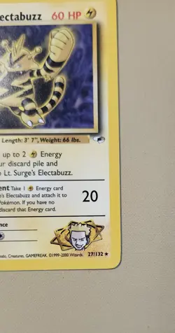 2000 Pokemon WOTC English Gym Heroes Lt. Surge's Electabuzz GHLsE2 - Image 4