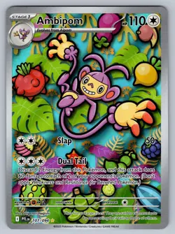 Ambipom 107/094 Illustration Rare Phantasmal Flames Pokemon NM - Image 1