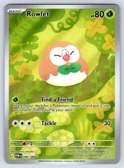Rowlet 090/088 Holo Illustration Rare Perfect Order Pokemon LP - Image 1