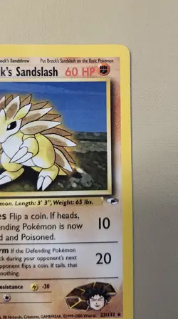 2000 Pokemon WOTC English Gym Heroes Brock's Sandslash GHbS1 - Image 5