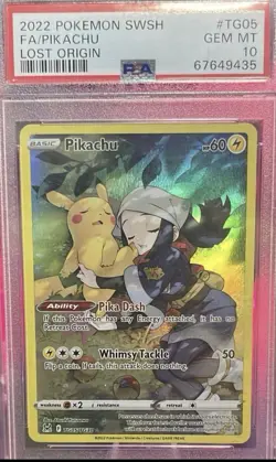 2022 Pokemon Lost Origin Pikachu TG05/TG30 Trainer Gallery PSA 10 GEM MINT - Image 1