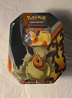 Pokemon TCG Eevee Evolutions Tin Flareon V- FACTORY SEALED NEW 820650809057 - Image 1
