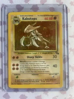 Kabutops Pokemon Holo WOTC 9/62 Fossil Vintage 1999 Authentic MP - Image 1