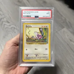 Pokemon 1999 Game Base Set Rattata #61 PSA 9 - Image 1
