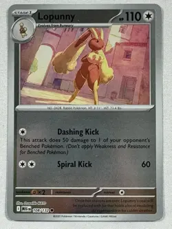 Lopunny 108/132 Common Mega Evolution Pokemon Reverse Holo Near Mint - Image 1