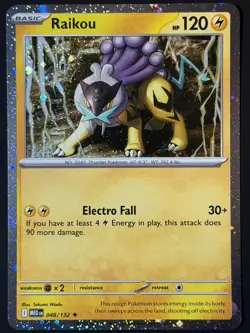 Raikou 048/132 Rare Mega Evolution Promo Cosmos Holo NM w/ SWIRL 🌀 Pokemon TCG - Image 2