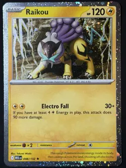 Raikou 048/132 Rare Mega Evolution Promo Cosmos Holo NM w/ SWIRL 🌀 Pokemon TCG - Image 3
