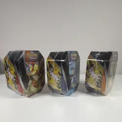 Pokemon TCG 2021 Eevee Evolutions Tin Box Set Flareon Vaporeon Jolteon 3 Sealed - Image 3