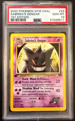 2000 POKEMON GYM CHALLENGE 1ST EDITION #29 SABRINA'S GENGAR PSA 10 - Image 1