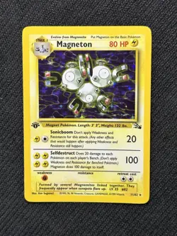 Magneton 11/62 1st Edition Fossil Holo Rare Pokemon Card - Image 1