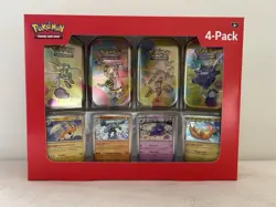 Pokemon TCG 151 Mini Tins 4 Pack + 4 Promos Sealed Sam’s Club Exclusive NEW - Image 1
