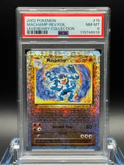 PSA 8 NM-MT ✨ - Machamp 15/110 Legendary Collection Reverse Holo - 2002 Pokemon - Image 1