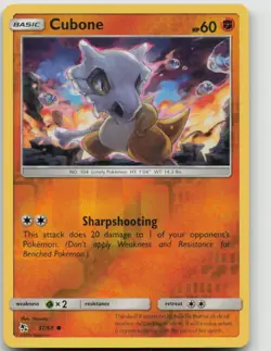 Pokemon Cubone 37/68 C Hidden Fates Reverse Holo NM - Image 1