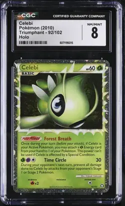 CGC 8 CELEBI 92 TRIUMPHANT PRIME HOLO POKEMON - Image 1