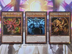 Yugioh Egyptian God Card set Obelisk Slifer Ra Prismatic Secret **HOT** + Bonus - Image 1