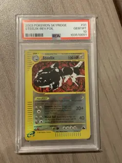 2003 Pokemon Card Skyridge - Steelix Reverse Holo Foil 31/144 PSA 10 Low Pop 43 - Image 1