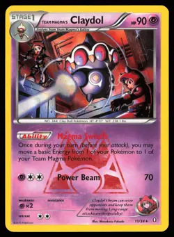 Team Magma's Claydol 11/34 Holo Rare Double Crisis Pokemon Holo Near Mint - Image 1