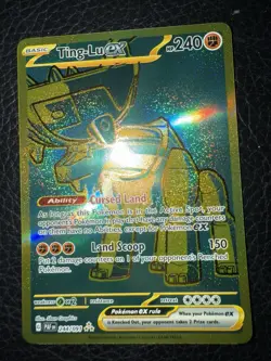 Pokemon Paldean Fates CCG TCG Ting-Lu ex SV 244/091 Holo Hyper Rare Card - Image 1