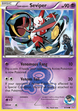 Team Aqua's Seviper 9/34 Common Double Crisis Pokemon Reverse Holo LP - Image 1
