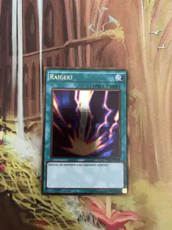 Raigeki PGL2-EN048 Gold Rare YuGiOh LP - Image 1