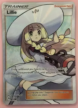 Lillie 147/149 Pokemon Trainer SM Base Set Ultra Rare Holo Trading Card - Image 1