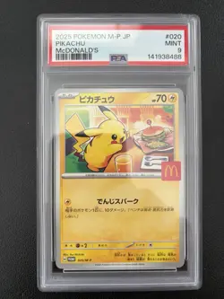 Pikachu 020/M-P PSA 9 - McDonald's Promo 2025 - Pokemon Card Japanese Burger - Image 1