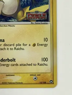 Pokemon TCG Raichu 12/108 Power Keepers Reverse Holo Stamp - Image 4