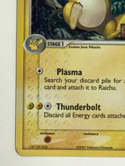 Pokemon TCG Raichu 12/108 Power Keepers Reverse Holo Stamp - Image 5