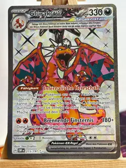 Glurak Ex Terakristall 215/197 Obsidianflammen Deutsch NM Pokemon - Image 1