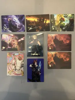 MTG Final Fantasy Art Cards Mixed Lot 22 Sephiroth Yuna, Dion, Gold Signature - Image 1