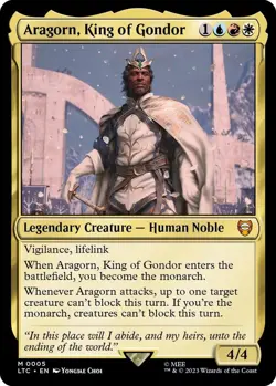 NM Foil Aragorn, King of Gondor, MTG, Lord of the Rings, Magic the Gathering, 5 - Image 1