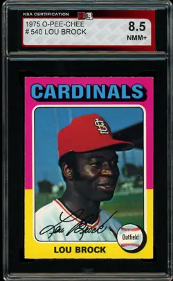 1975 TOPPS OPC O PEE CHEE Baseball #540 Lou Brock HOF KSA 8.5 NM-MT + Cardinals - Image 1