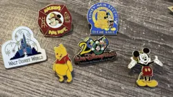 Lot of 6 VTG Trading Pins Walt Disney Disneyland - Image 1