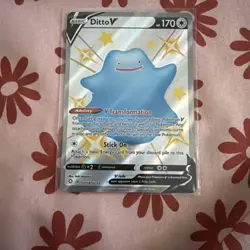 Pokemon TCG Ditto V SV118/SV122 Shining Fates: Shiny Vault Holo - Image 1